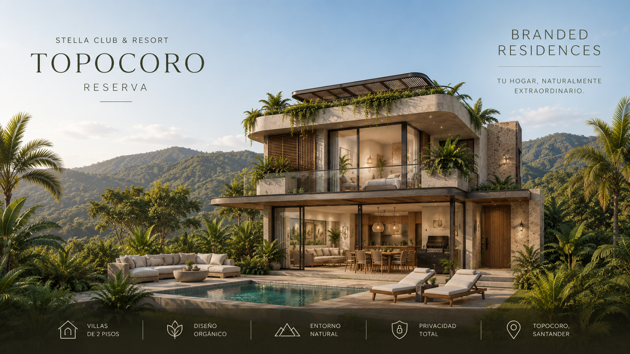 Villas privadas. Render ilustrativo casa modelo.