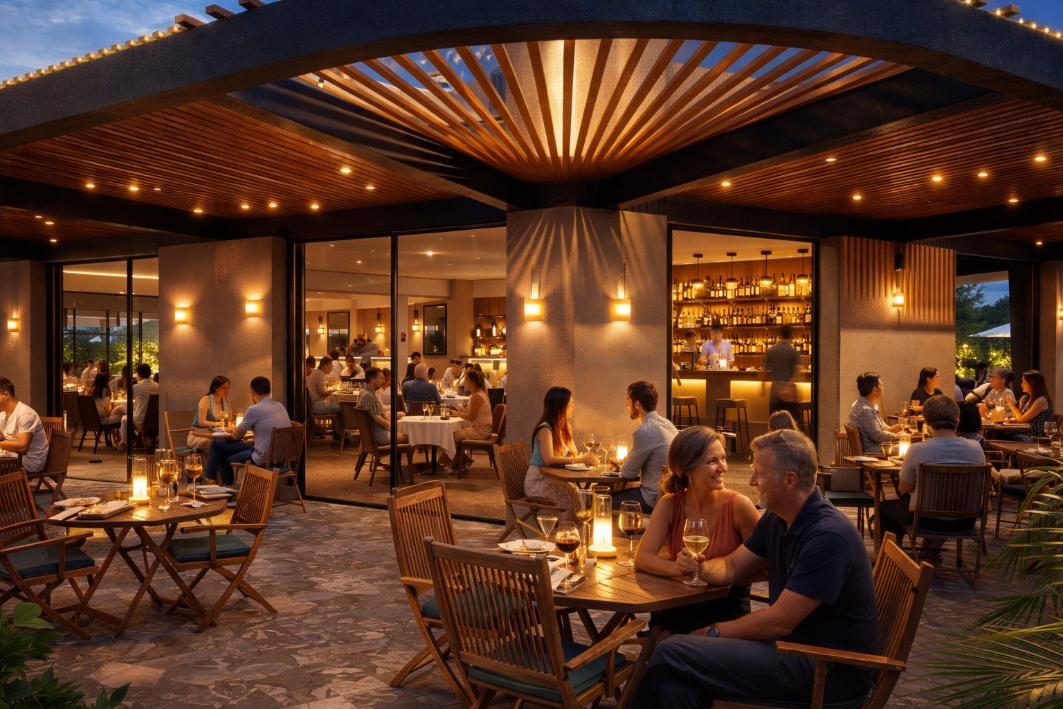 Terraza restaurante 2da etapa. Render.
